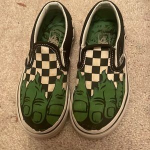 Hulk X Vans checkered classic slip ons